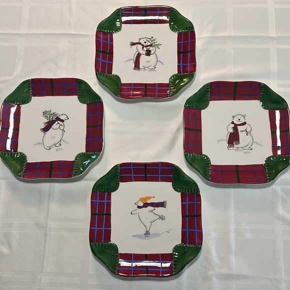 Pfaltzgraff set of 4 luncheon plates “The Snow Bear Collection” - Picture 1 of 7